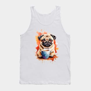 PUG, COFFEE and ART Tank Top